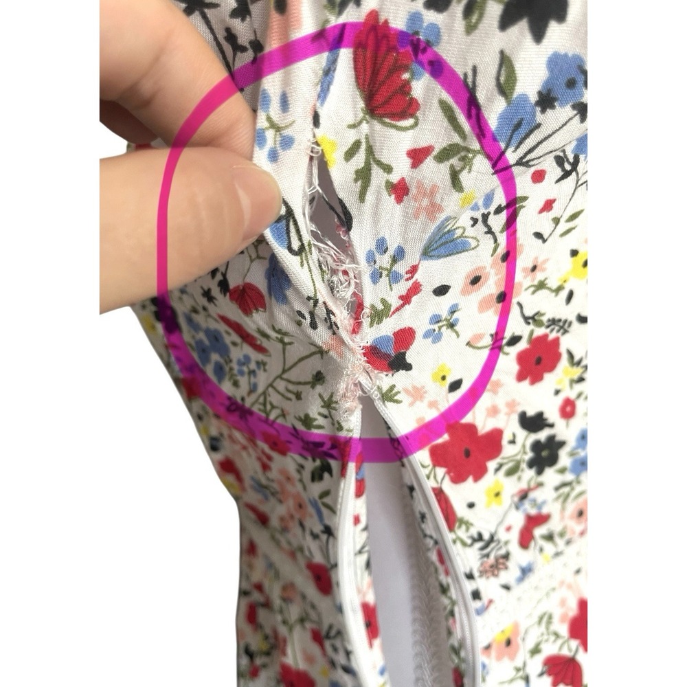 Kos Resort V-Neck Floral Maxi Dress Cottagecore Prairiecore Romantic Sz SMALL - Picture 16 of 16